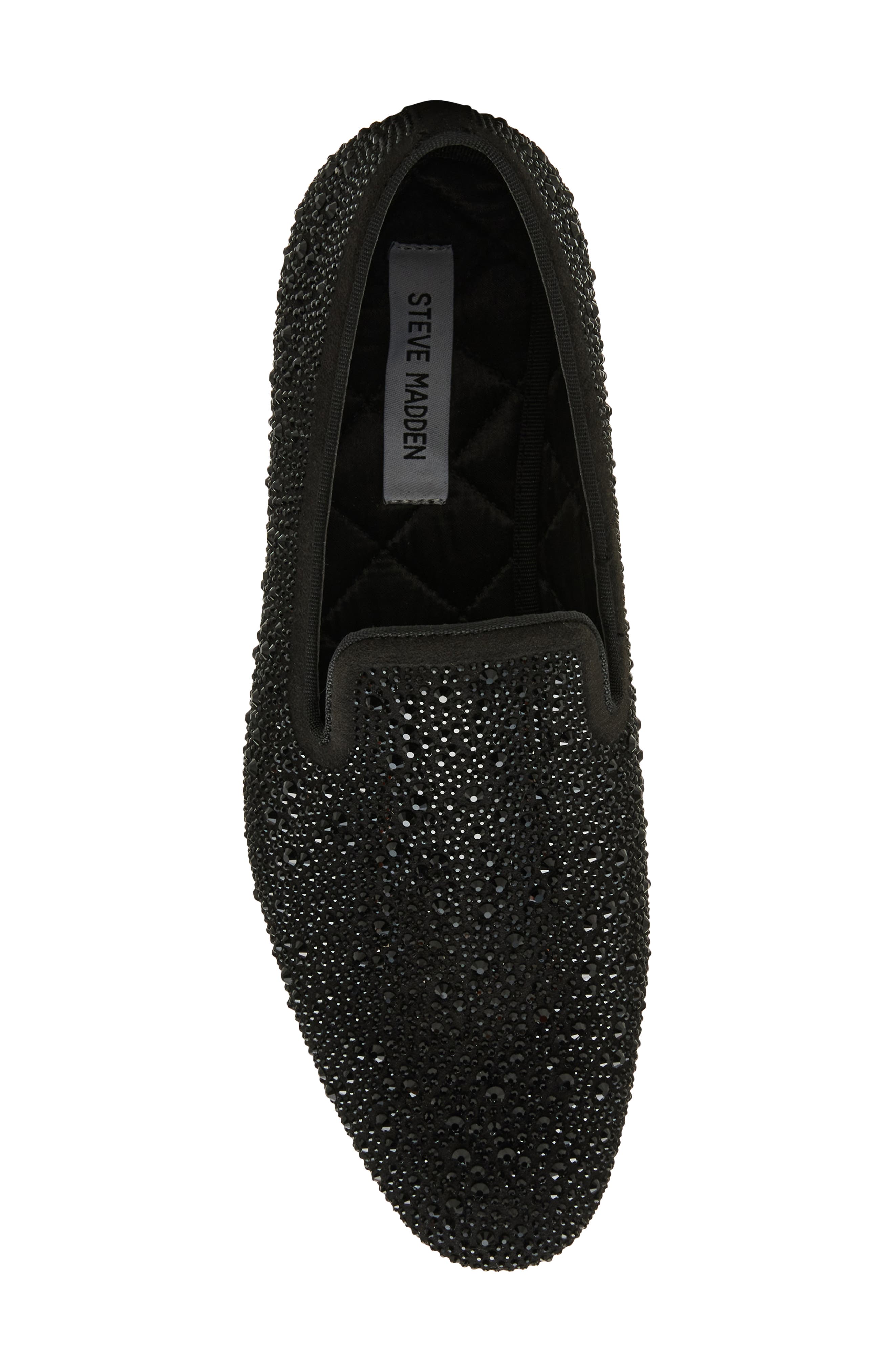 Steve Madden Cash Crystal Loafer, Alternate, color, Black