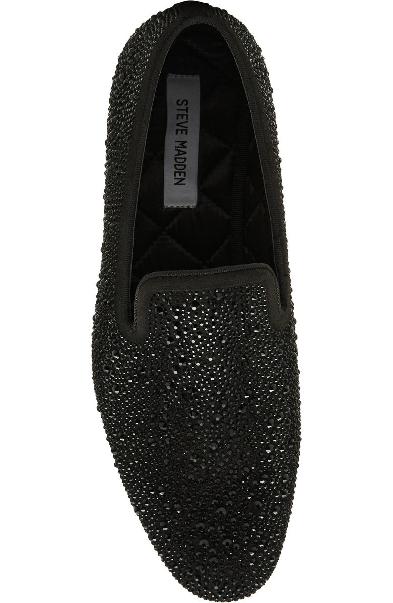 Steve Madden Cash Crystal Loafer, Alternate, color, Black