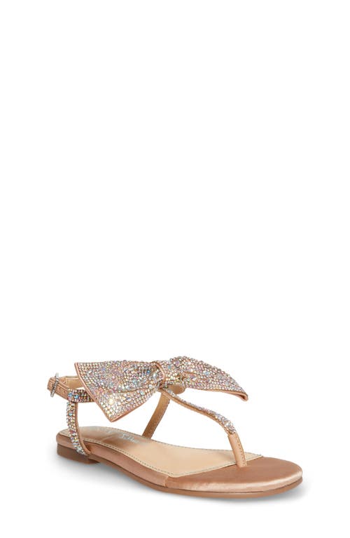 Betsey Johnson Kids' Crystal Bow Sandal in Champagne 