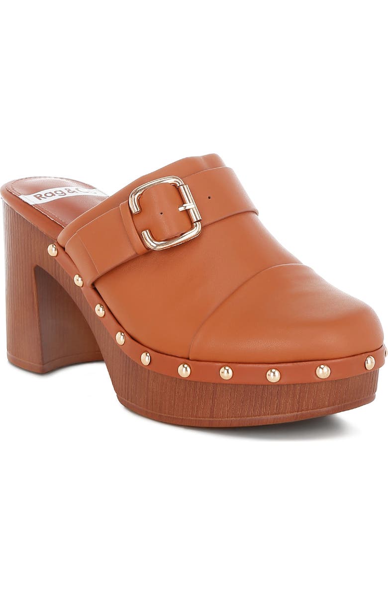 Rag & Co Septim Clog, Main, color, Tan