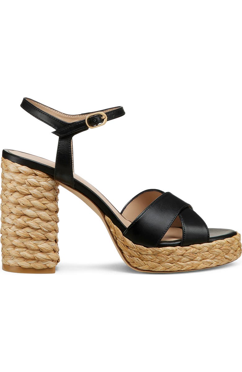 Stuart Weitzman Dayna Platform Sandal, Alternate, color, Black/ Natural
