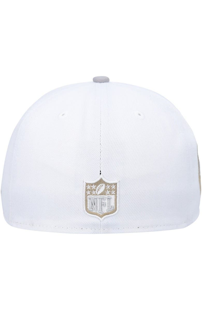 New Era Men's New Era White/Gray Seattle Seahawks 40th Anniversary Gold Undervisor 59FIFTY Fitted Hat, Alternate, color,