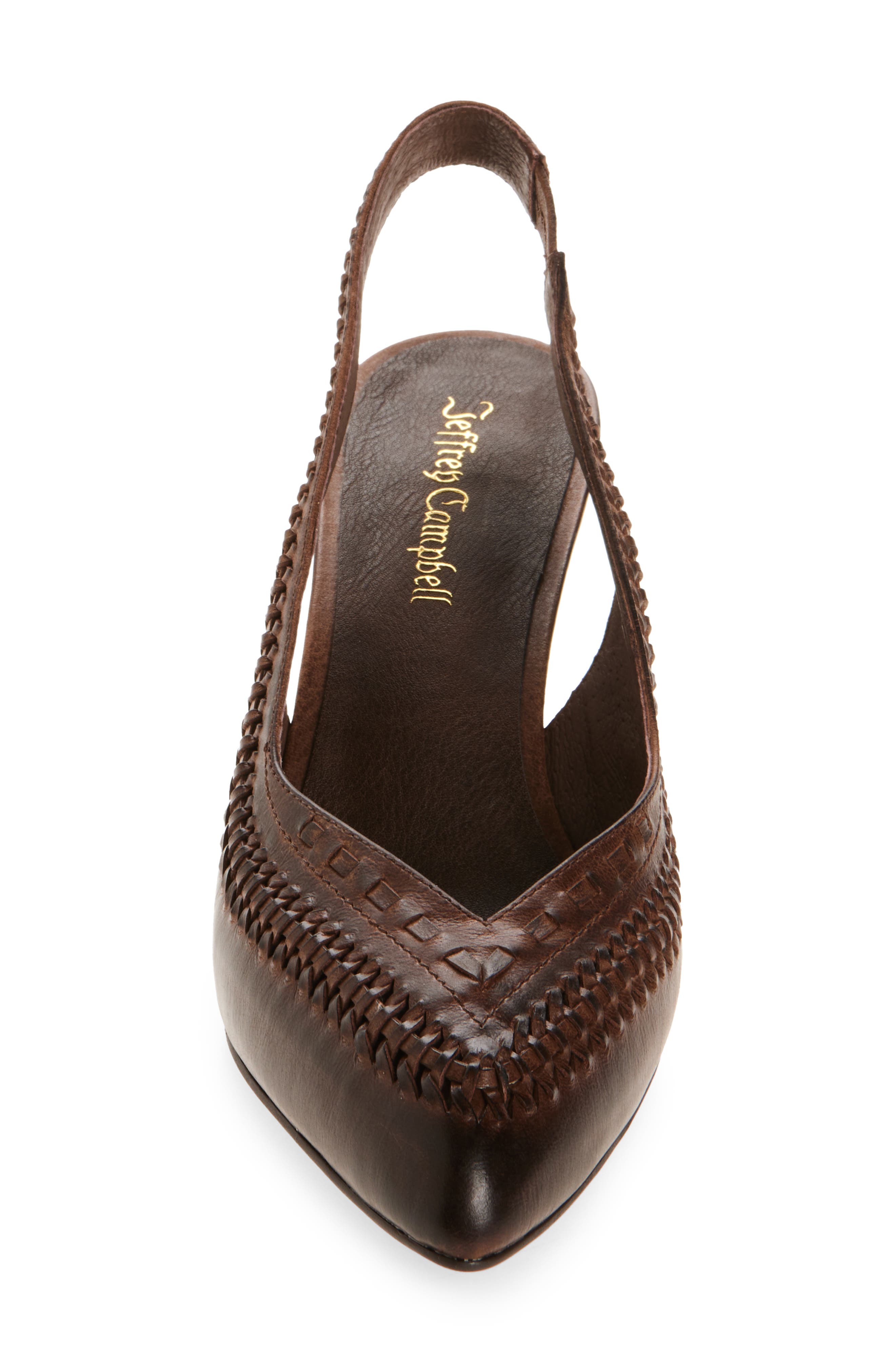 Jeffrey Campbell Madre Slingback Pointed Toe Pump, Alternate, color, Brown Ruboff