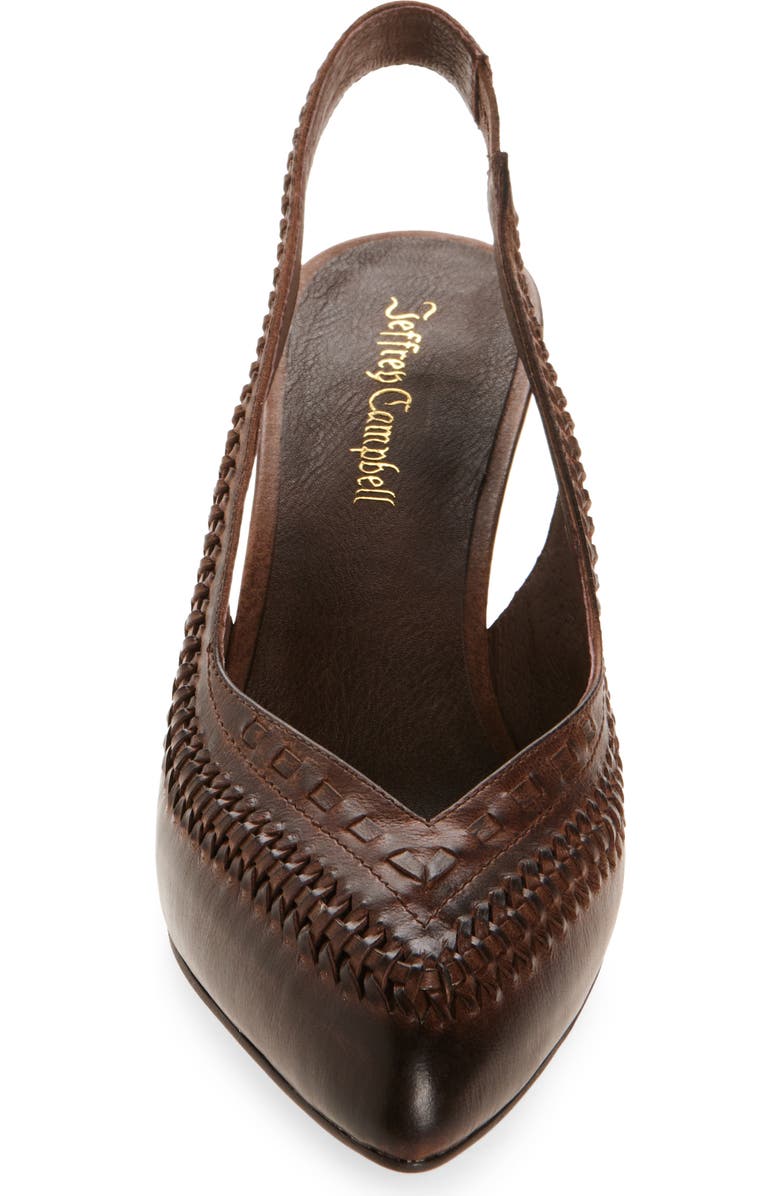 Jeffrey Campbell Madre Slingback Pointed Toe Pump, Alternate, color, Brown Ruboff