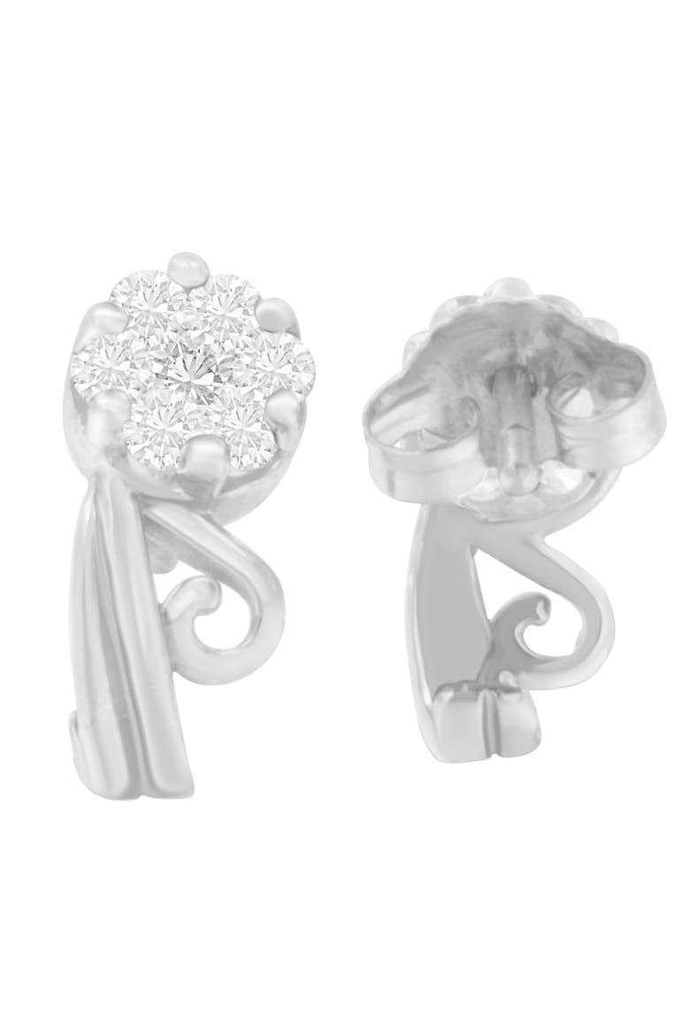 14K White Gold 1/2 Ct Round Diamond Earrings, Alternate, color, White