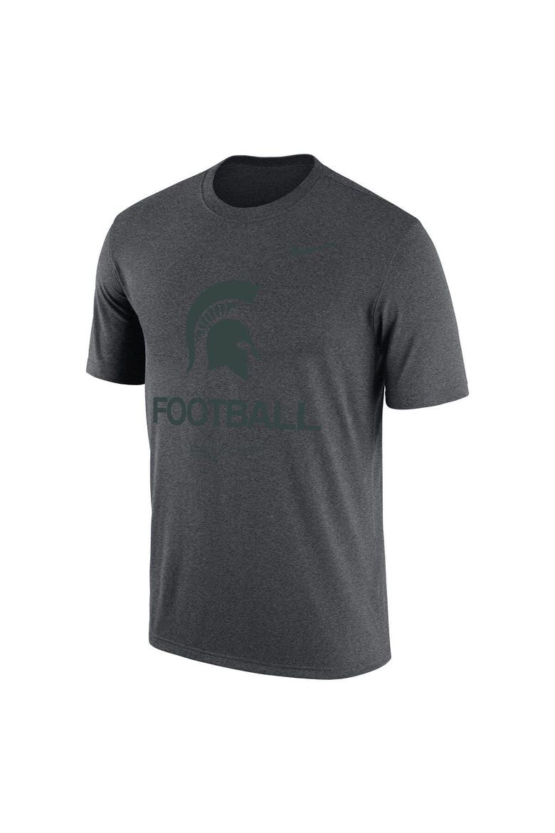 Men's Nike Heathered Charcoal Michigan State Spartans Team Football Legend T-Shirt, Alternate, color, Heather Charcoal
