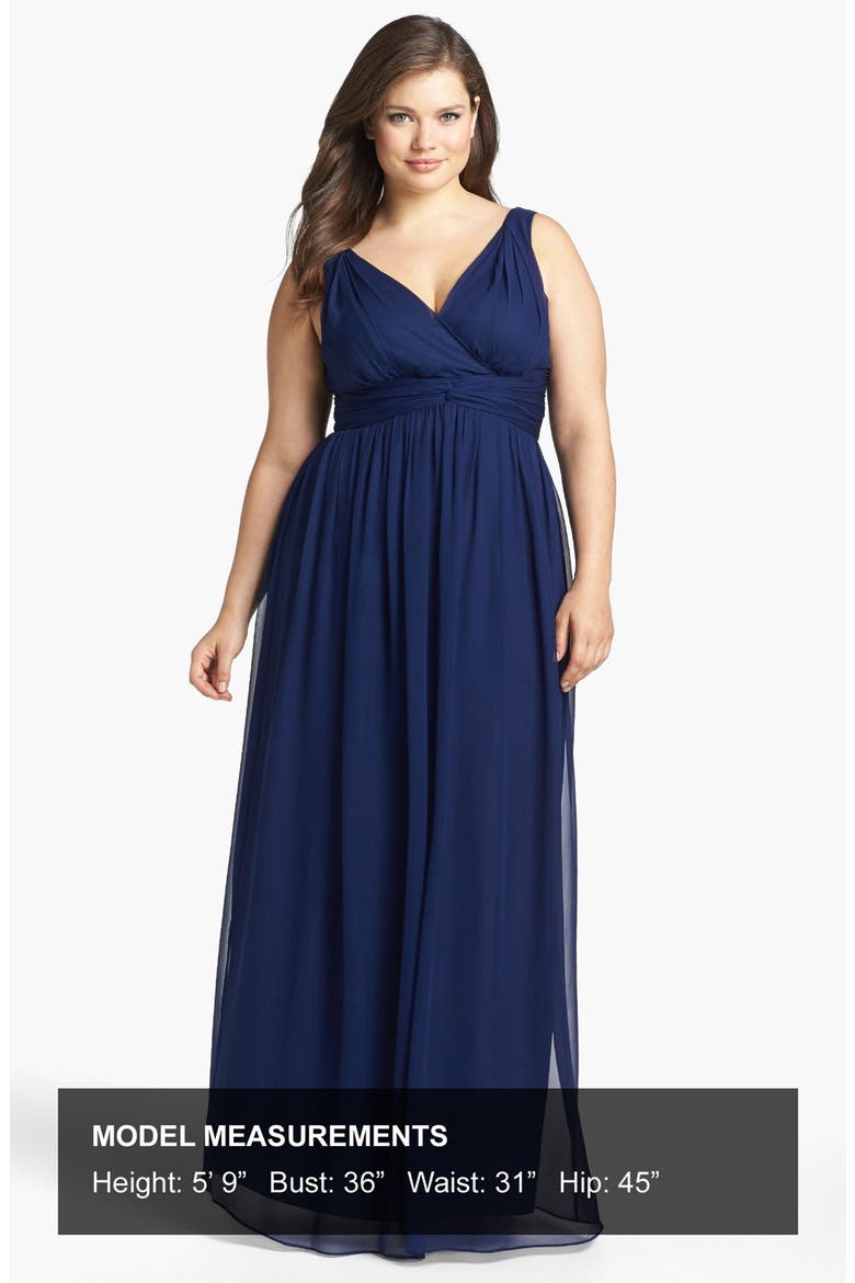 'Julie' Twist-Waist Silk Chiffon Gown, Alternate, color, MIDNIGHT