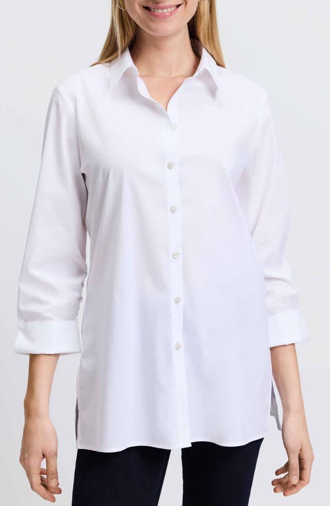 Evelyn Three-Quarter Sleeve Button-Up Shirt