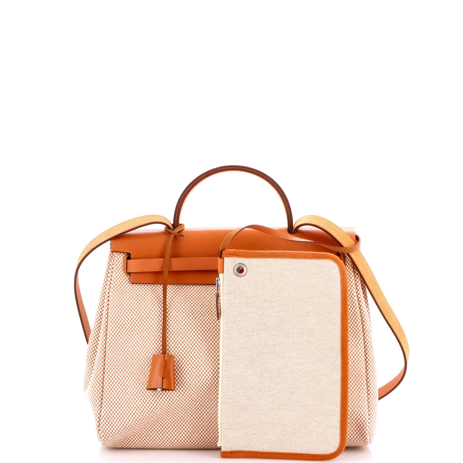Pre-Owned Hermes Herbag Zip Criss Viking Toile and Leather 31, Alternate, color, Gold