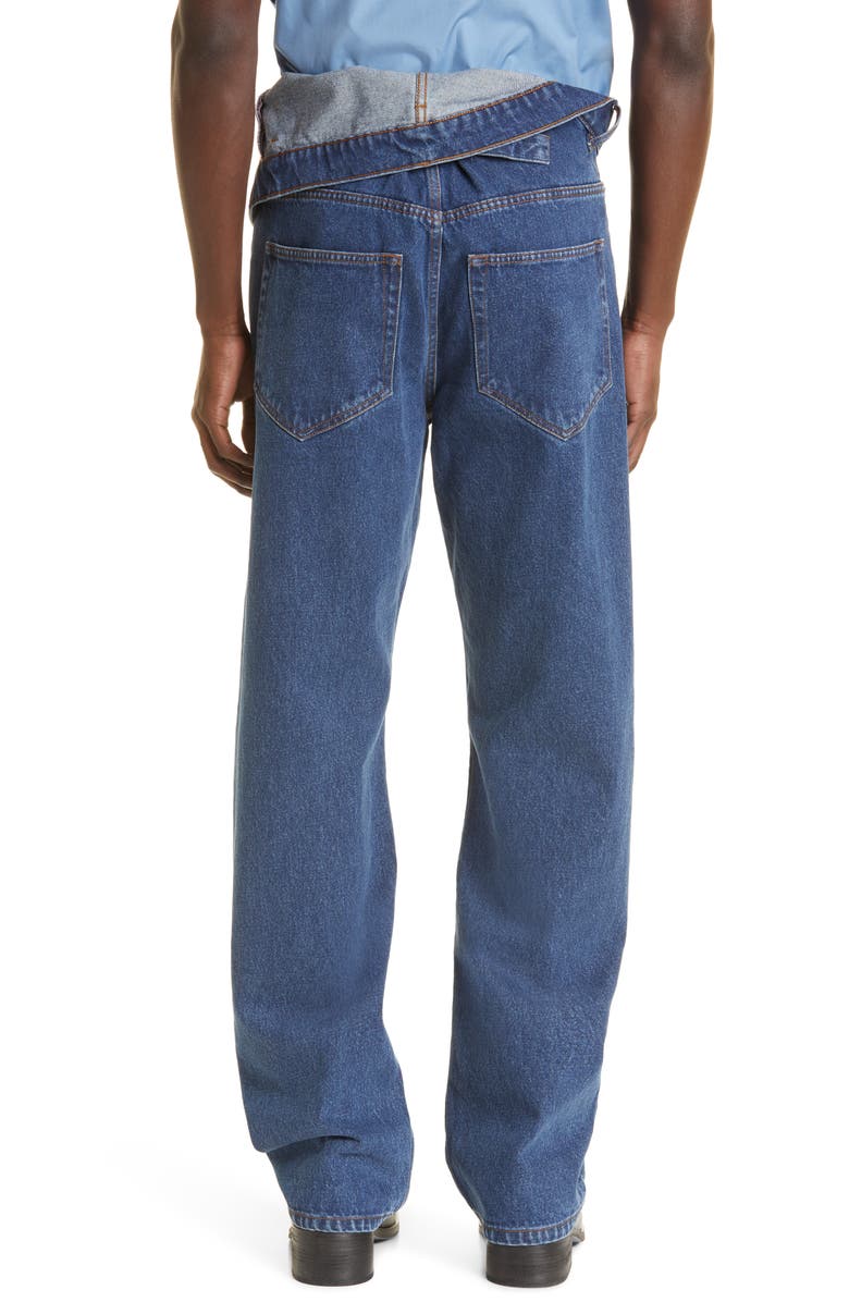 Y/Project Asymmetric Waist Organic Cotton Jeans, Alternate, color, 