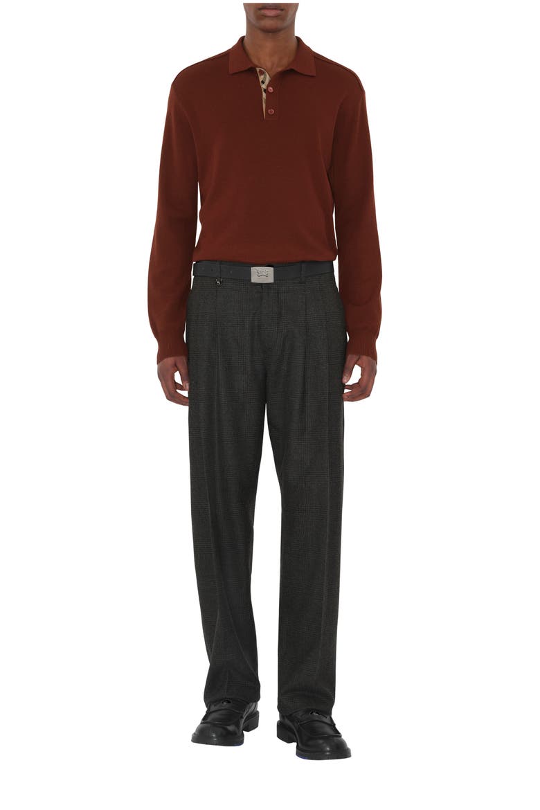 Long-sleeve Wool Polo Shirt, Main, color, Box