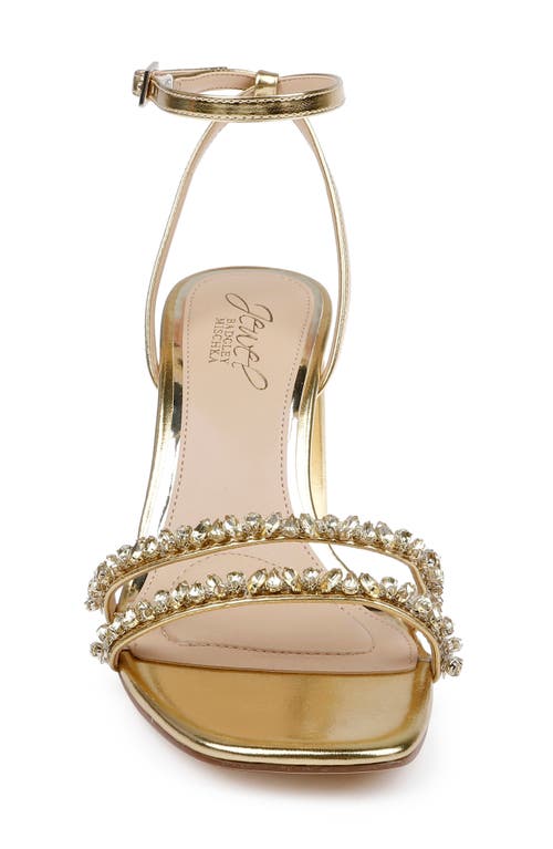 Jewel Badgley Mischka Nella Ankle Strap Sandal In Gold Metallic