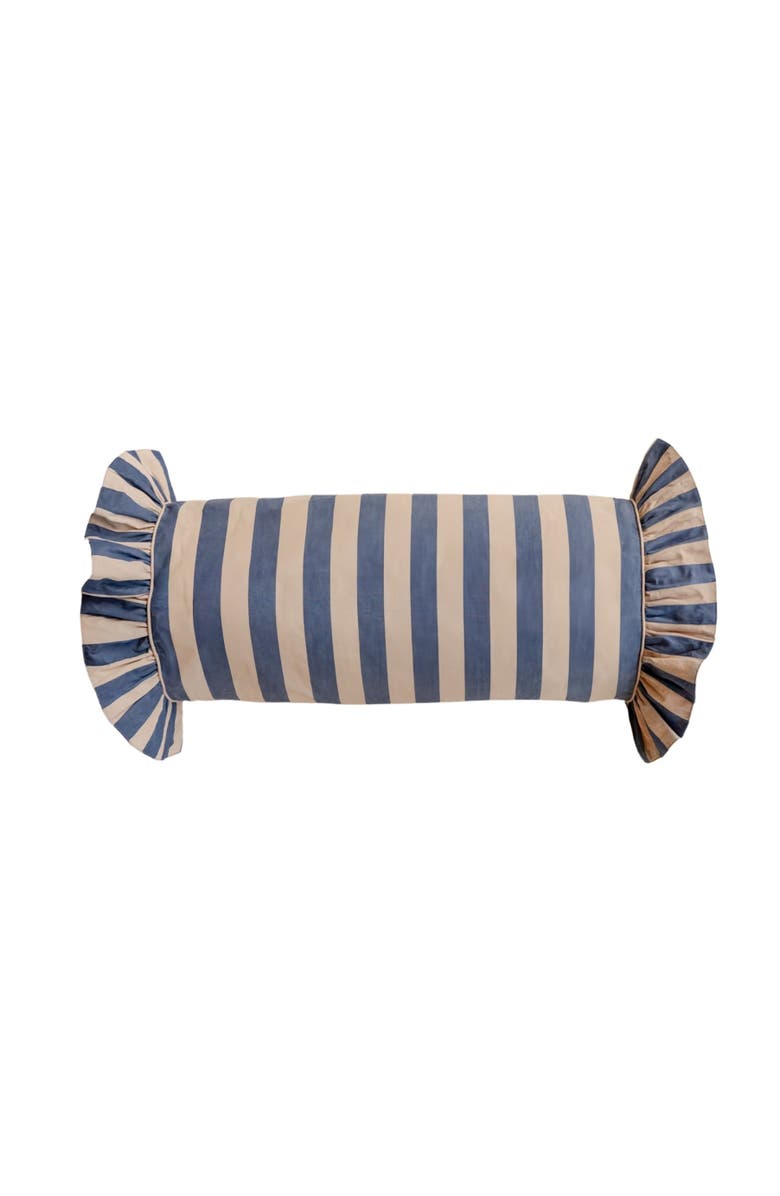 TBCo Cotton Ruffle Stripe Pillowcase, Main, color, Navy Stripe