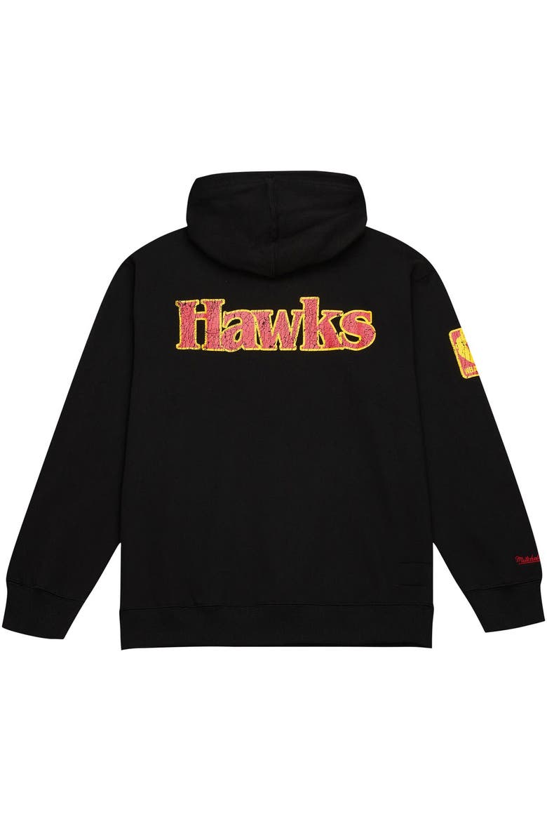 Men's Mitchell & Ness Black Atlanta Hawks Hardwood Classics OG 2.0 Pullover Hoodie, Alternate, color, Black