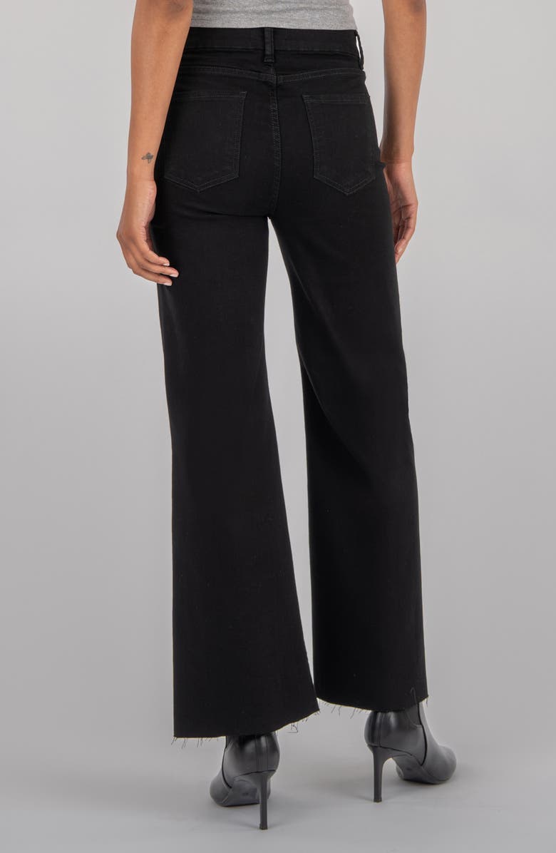KUT from the Kloth Meg Raw Hem Wide Leg Jeans, Alternate, color, Black Jm