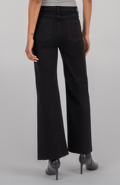 Kut From The Kloth Meg High Waist Raw Hem Wide Leg Jeans In Black