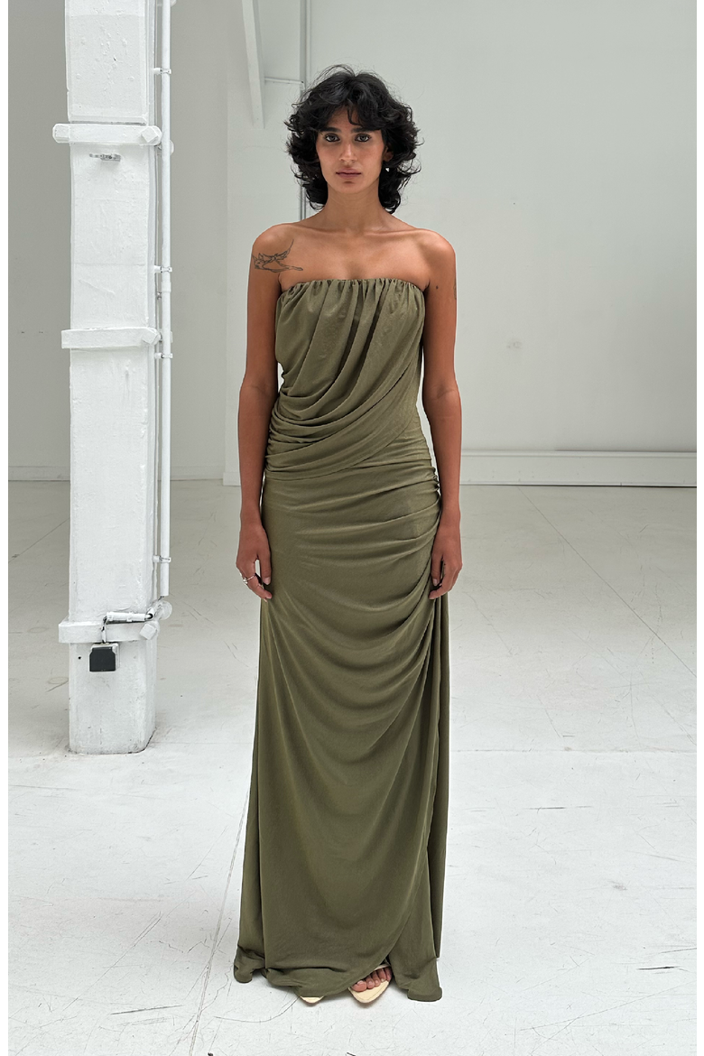 Selvi Dress, Alternate, color, Olive Green