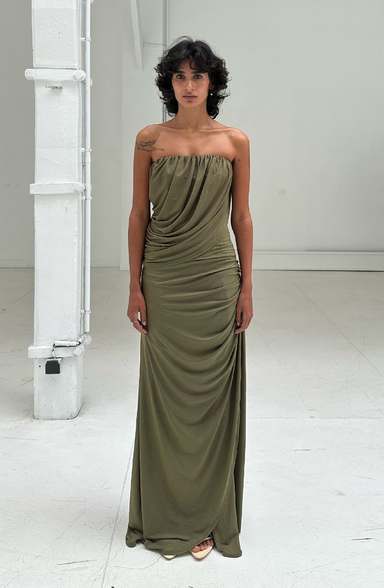 SAEMDI Selvi Dress, Alternate, color, Olive Green