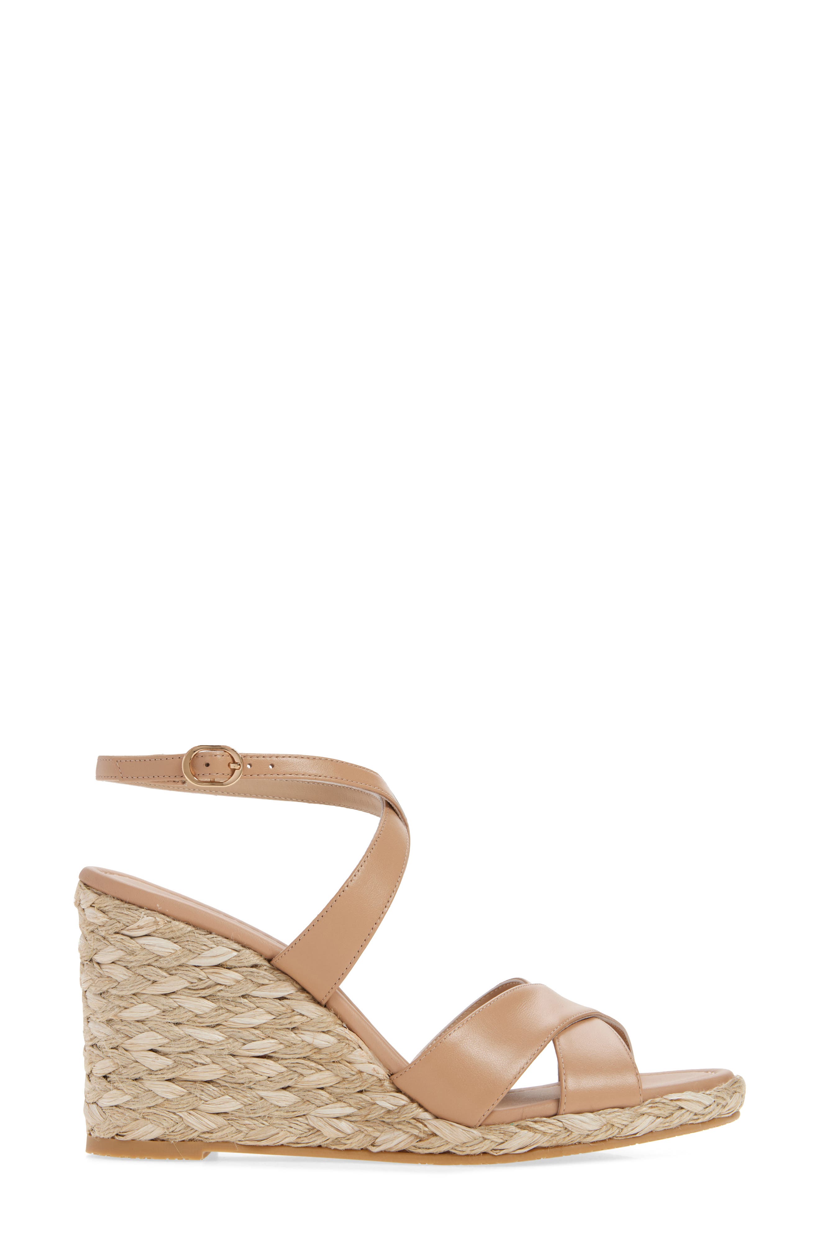 Alyssa Ankle Strap Wedge Sandal, Alternate, color, ADOBE SMOOTH CAFE