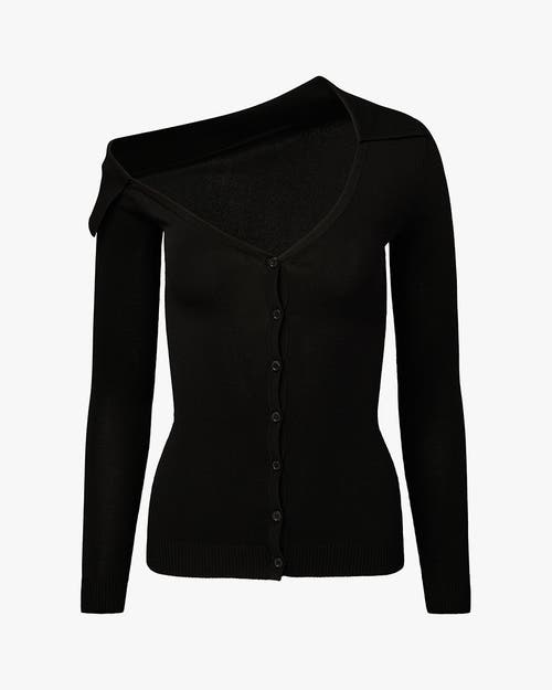 Weworewhat Off The Shoulder Collared Shirt In Black