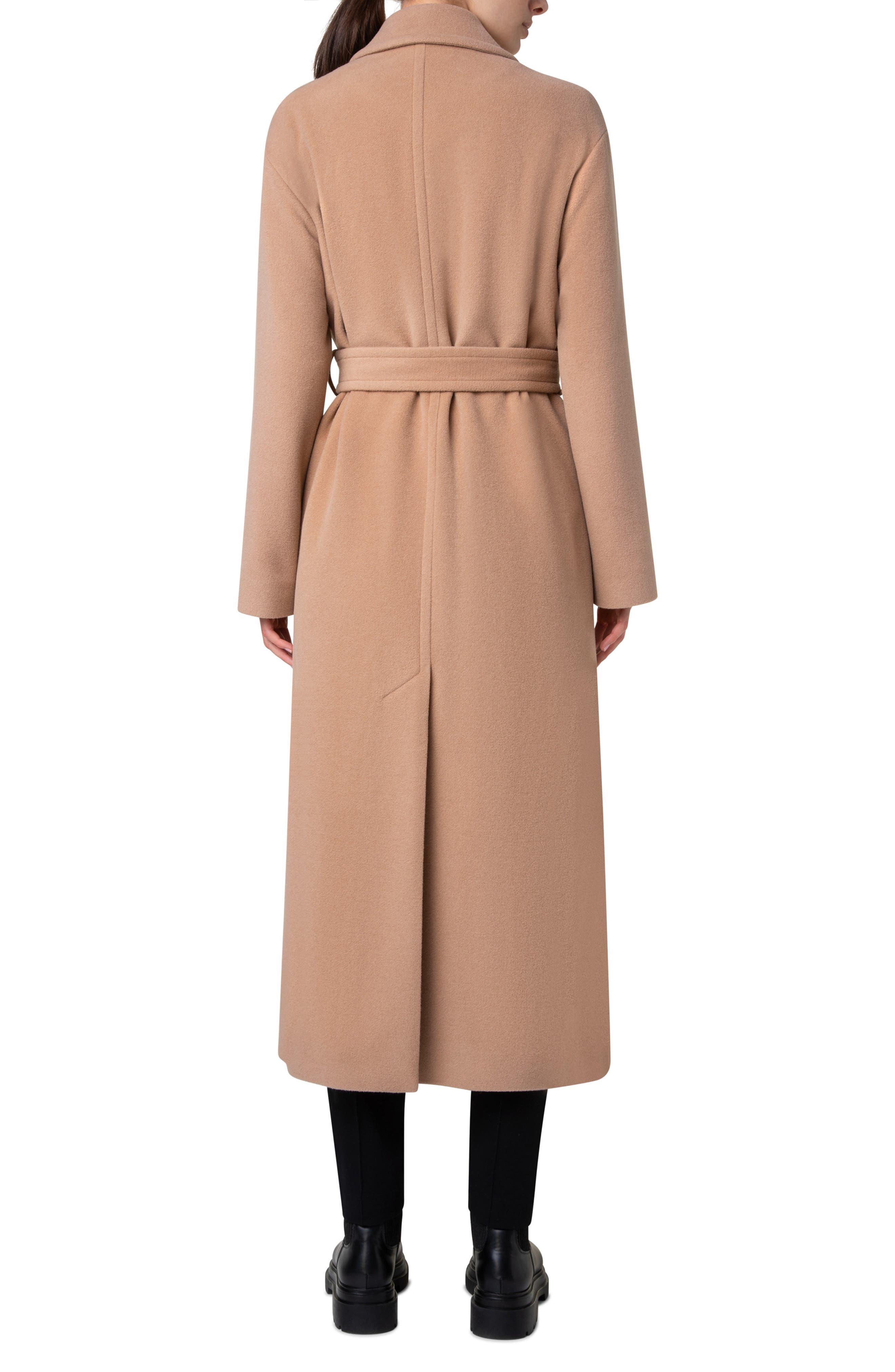 Double Breasted Belted Wool Blend Coat - image 4