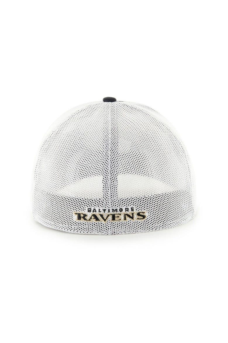 Men's '47 Black/White Baltimore Ravens Trophy Trucker Flex Hat, Alternate, color, Black