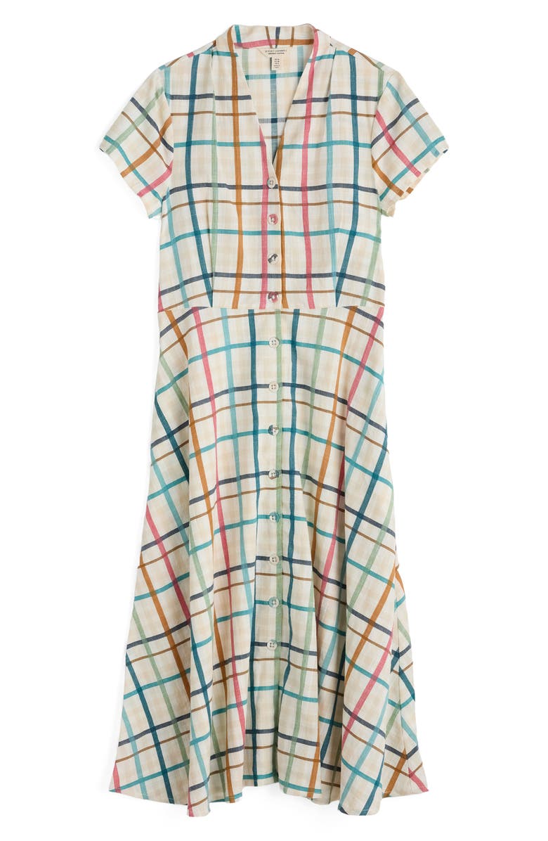 Seasalt Cornwall Carved Wood Short Sleeve Button-Up Midi Dress, Alternate, color, Studio Easel