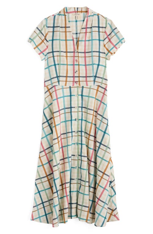 Seasalt Cornwall Carved Wood Short Sleeve Button-up Midi Dress