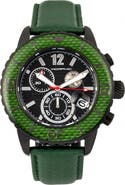 Morphic M51 Series Chronograph Leather-Band Watch w/Date
