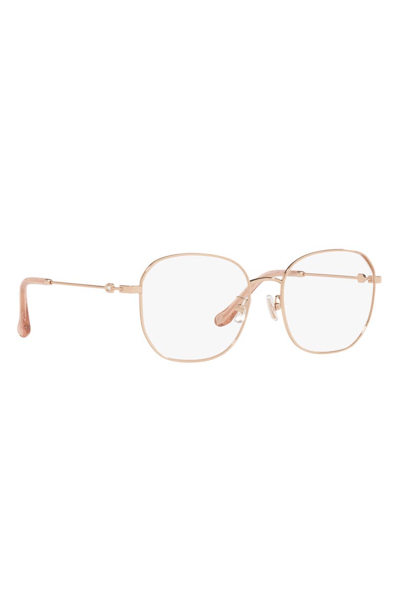COACH 53mm Round Optical Glasses, Alternate, color, Shiny Rose Gold / Demo Lens