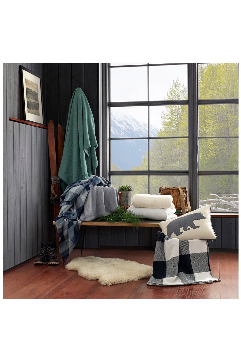 Windsor Stripe Cotton Blanket, Alternate, color, OPEN MEDIUM BLUE