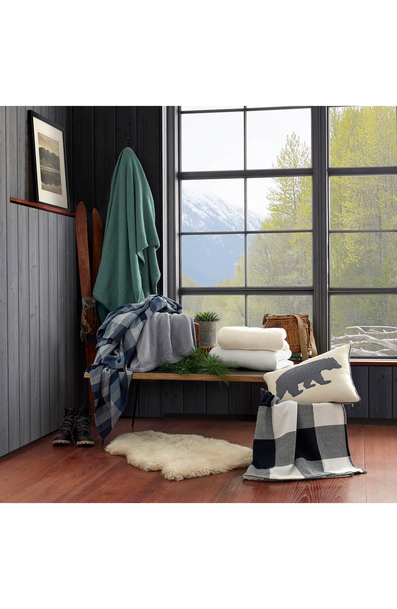 Eddie Bauer Windsor Stripe Cotton Blanket, Alternate, color, Open Medium Blue