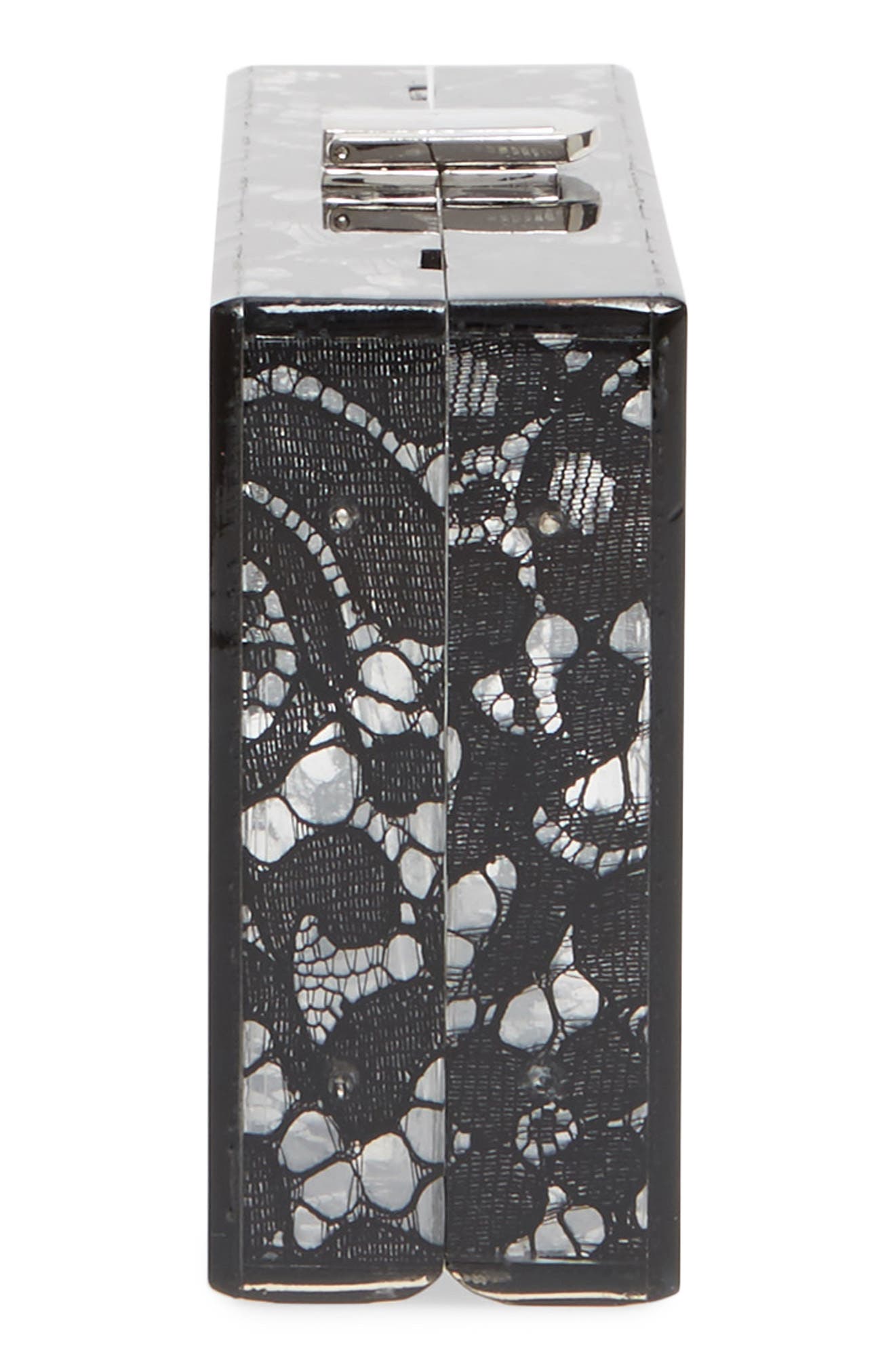 Nordstrom Transparent Lace Box Clutch, Alternate, color, 