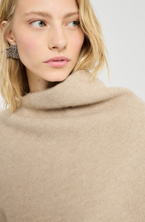 Brunello Cucinelli Double Cloth Poncho In Neutral