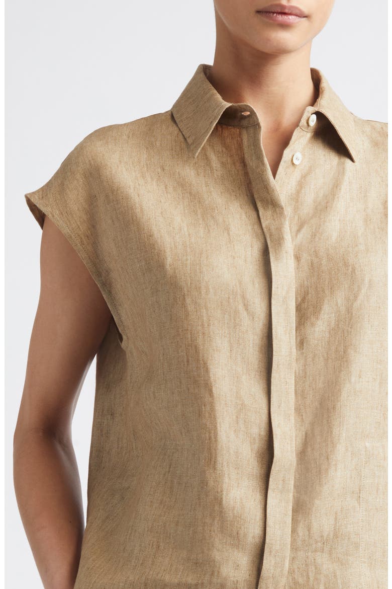 New Linen Water Repellent Boxy Vest, Alternate, color, 2000 SAND
