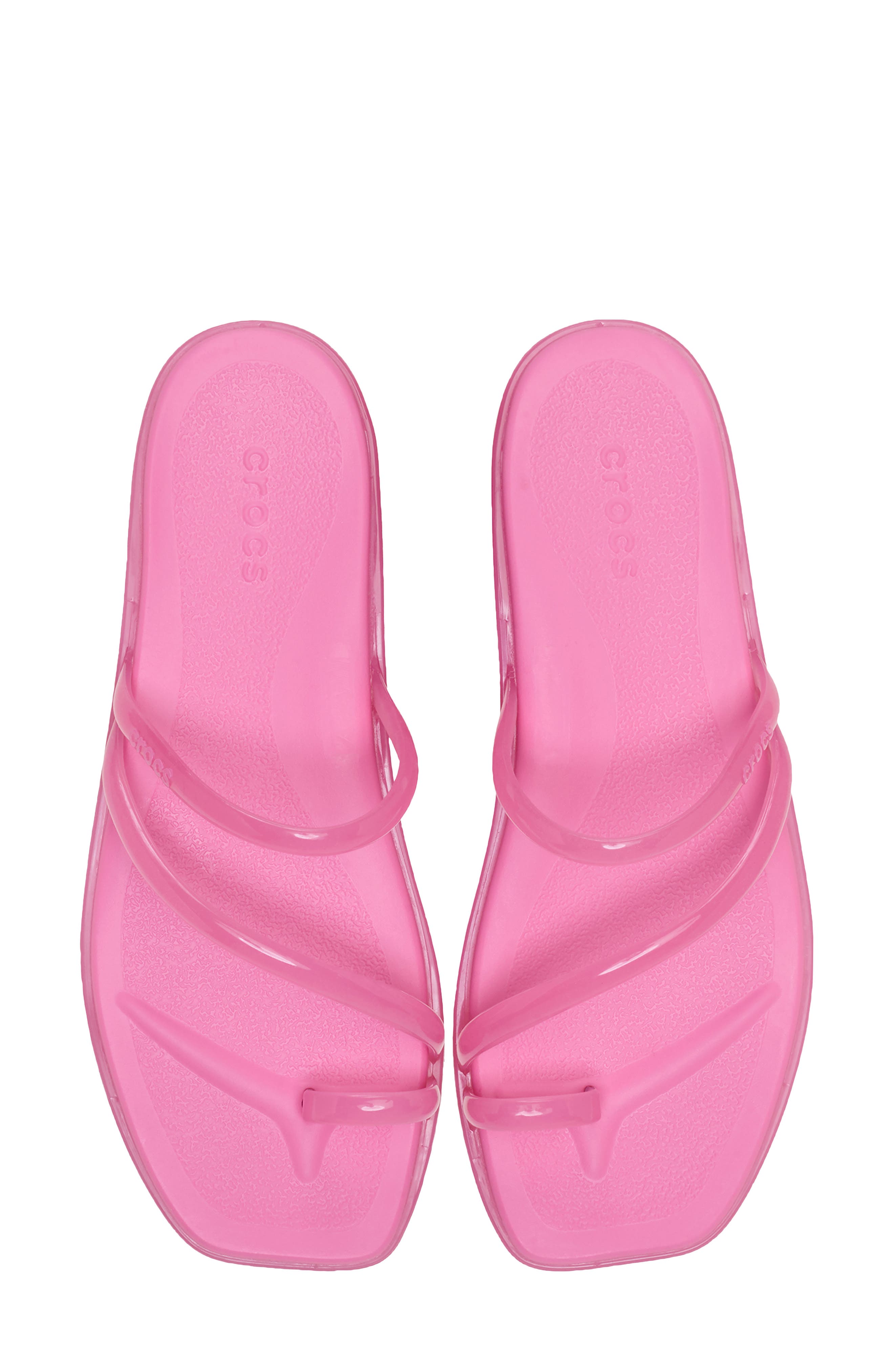 CROCS Miami Jelly Toe Loop Sandal, Alternate, color, Pink Lemonade Jelly