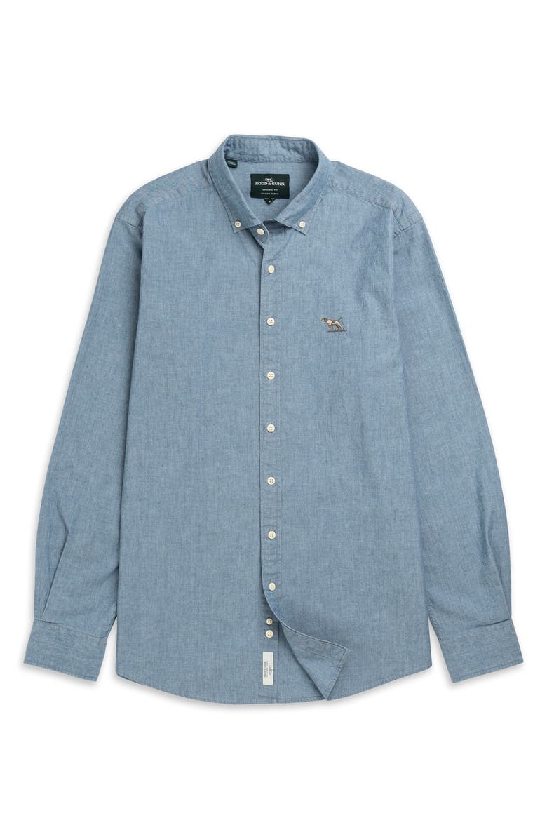 Rodd & Gunn Kirklands Original Fit Cotton Chambray Button-Down Shirt, Alternate, color, Chambray