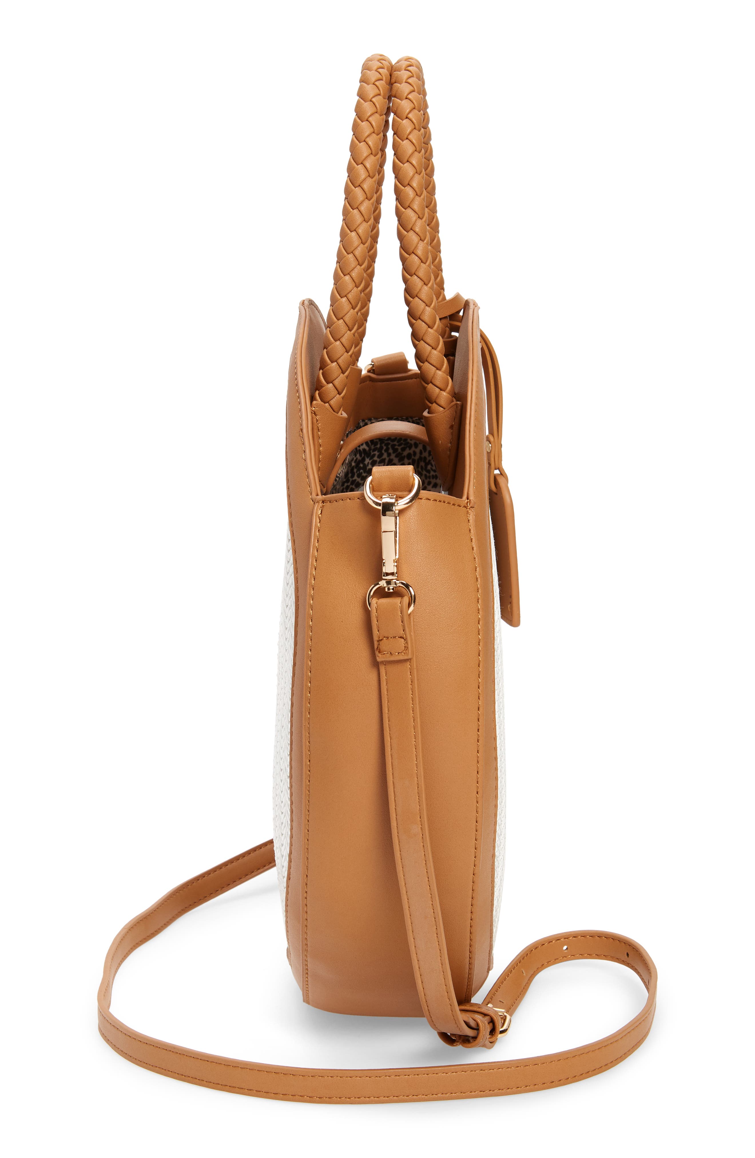 Nikole Faux Leather Crossbody Bag, Alternate, color, CAMEL COMBO