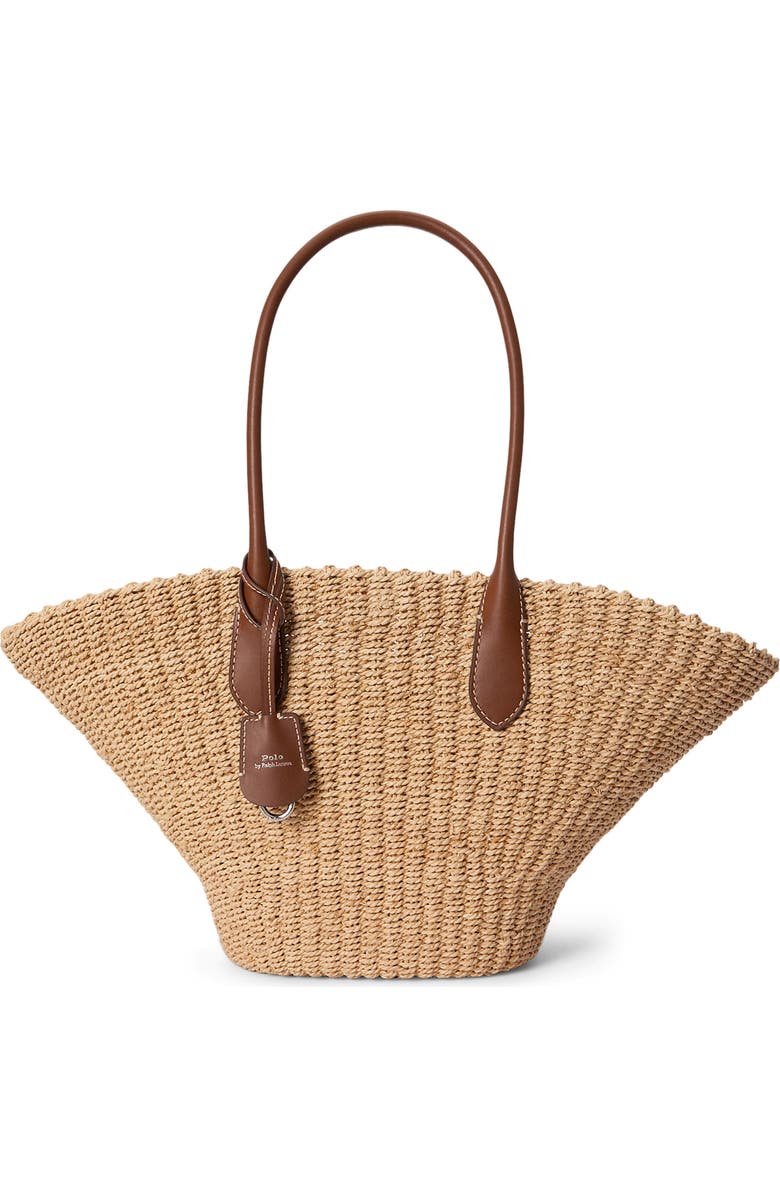 Polo Ralph Lauren Bellport Raffia Basket Tote, Main, color, Natural/ Cuoio