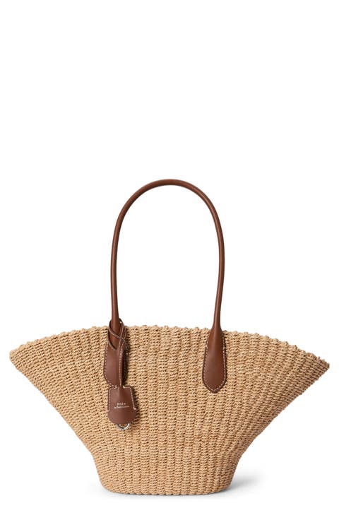 Bellport Raffia Basket Tote