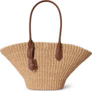 Polo Ralph Lauren Bellport Raffia Basket Tote