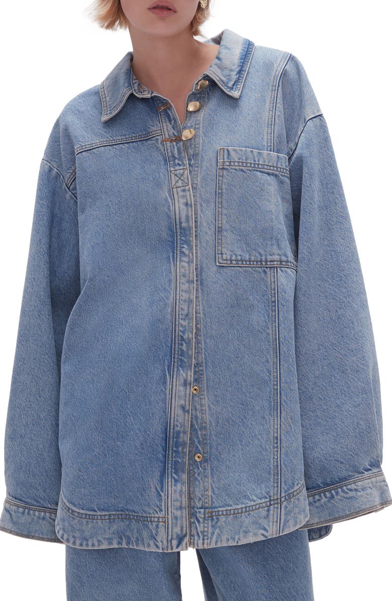 Aje Attraction Oversize Denim Shirt, Main, color,