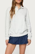 EDIKTED Scholar Oversize Cotton Blend Polo Sweatshirt