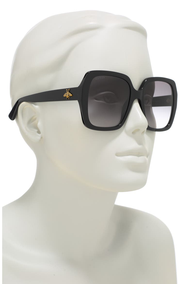 54mm Oversized Square Sunglasses, Alternate, color, BLACK GREY