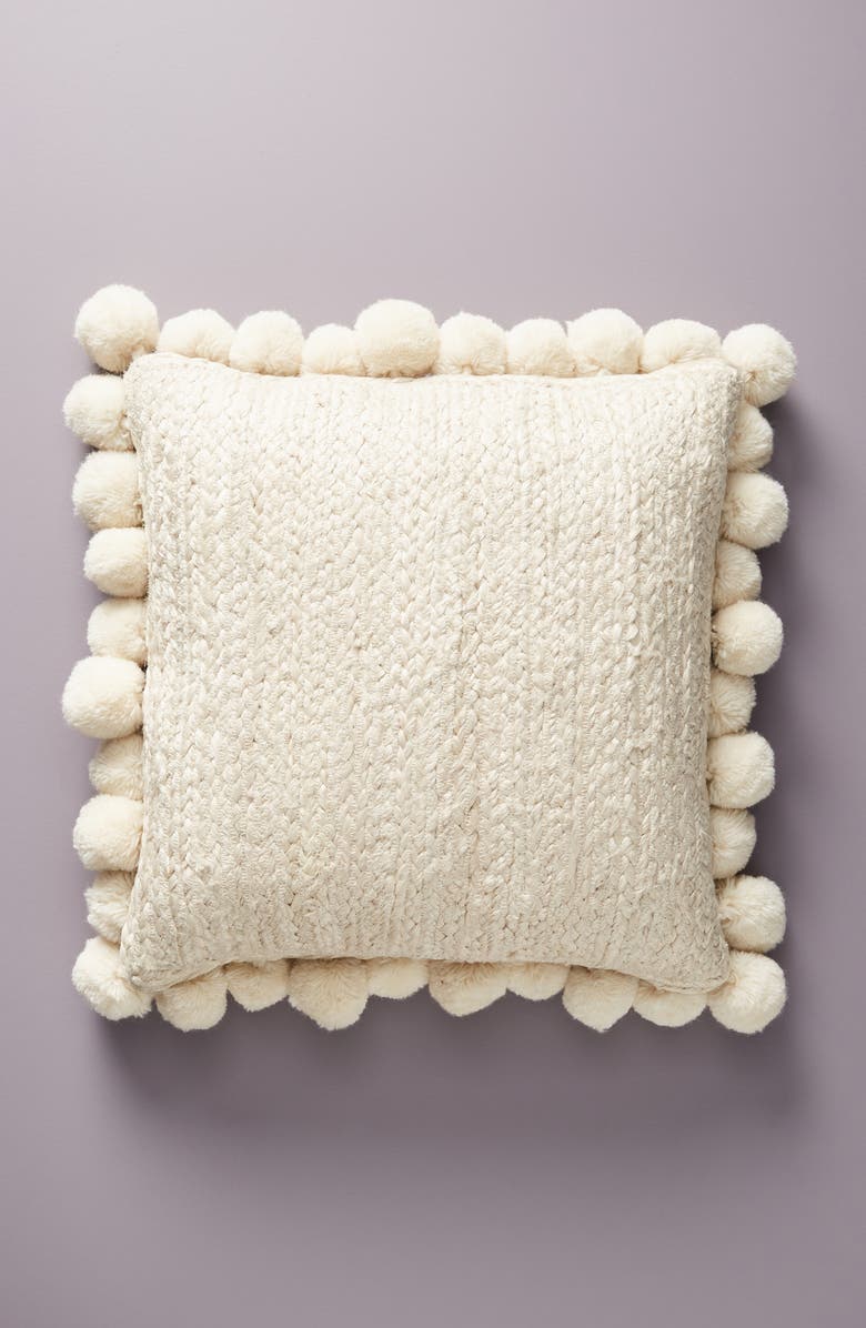 Anthropologie Home Anthropologie Pompom Jute Accent Pillow, Main, color,