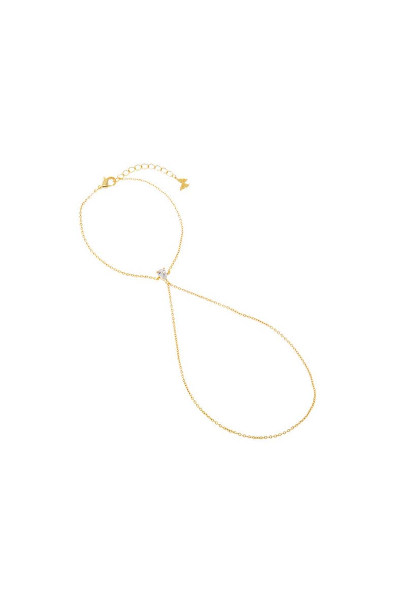 BY ADINA EDEN Single CZ Teardrop Hand Chain, Main, color, Gold