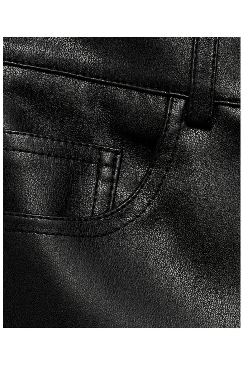 Faux Leather Straight Leg Pants, Alternate, color, BLACK