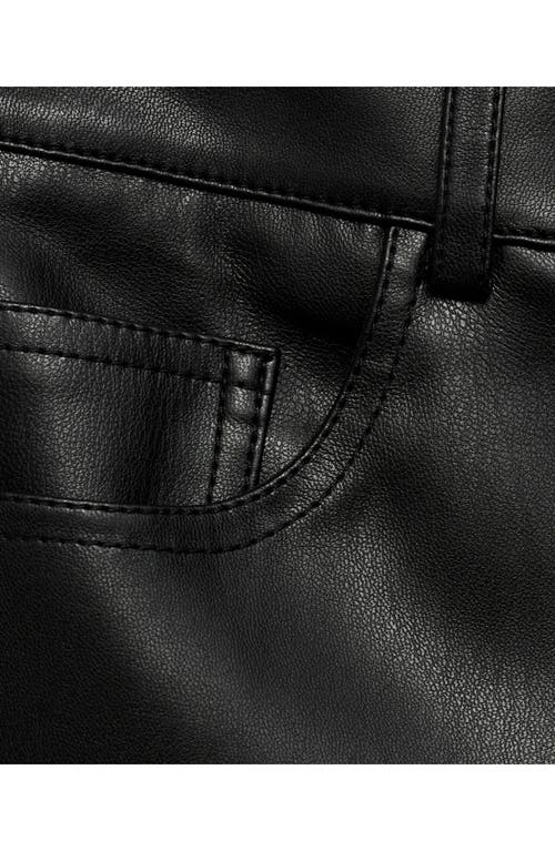Mango Faux Leather Straight Leg Pants In Black