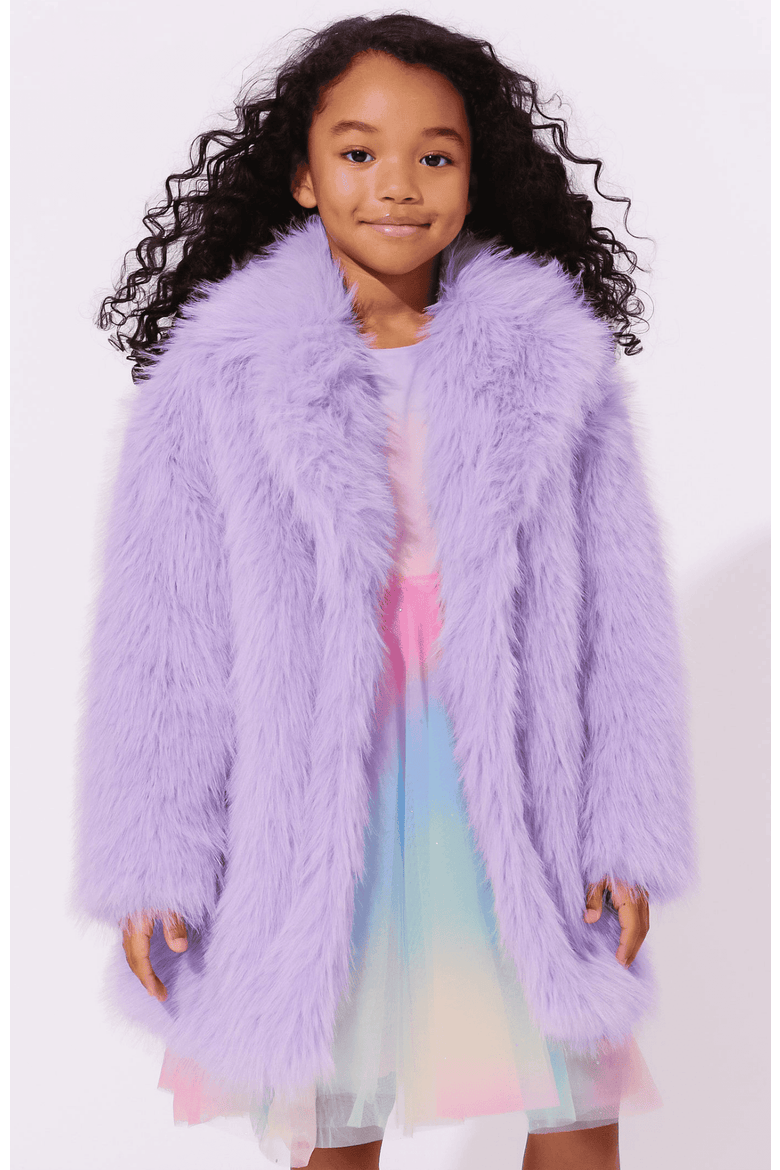 Haze Faux Fur Coat, Alternate, color, Purple