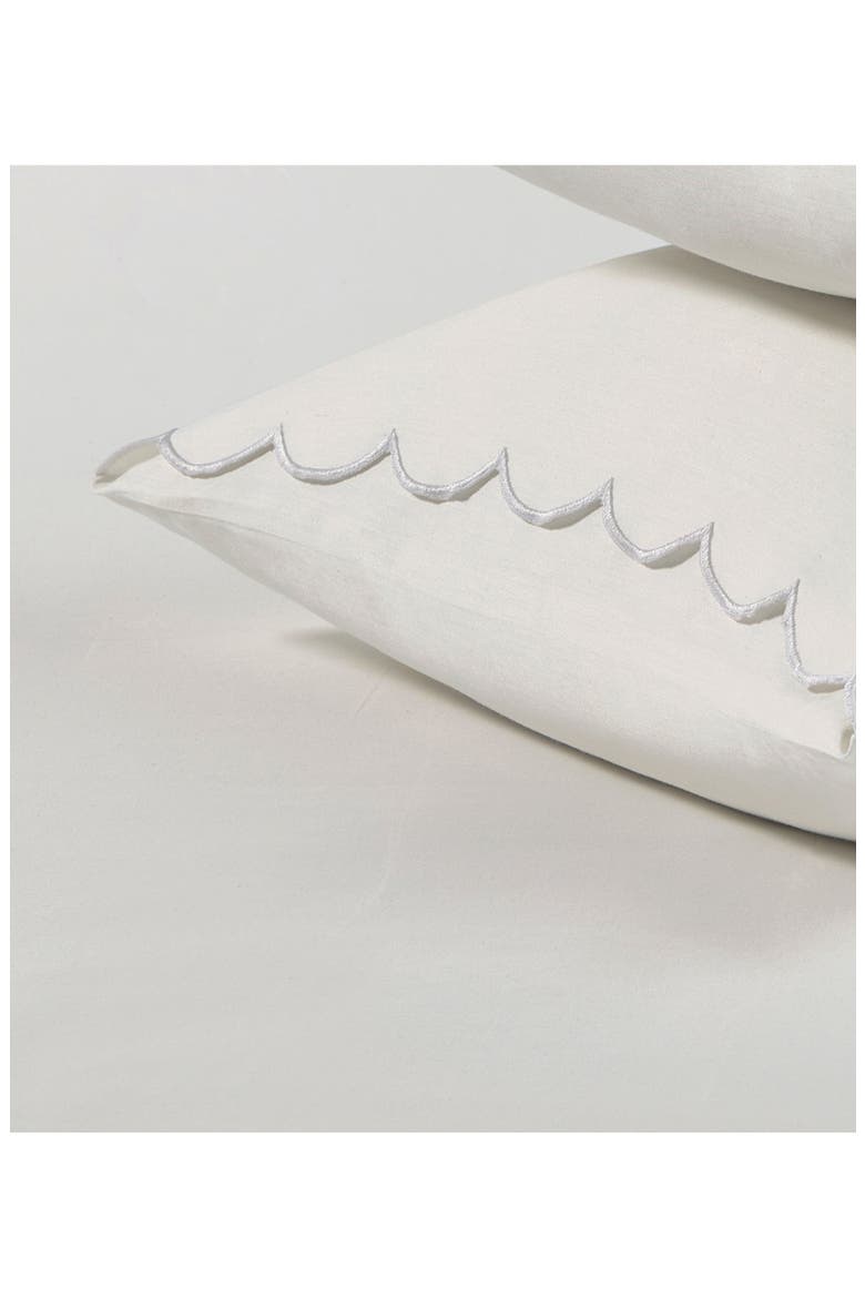 Scallop Cotton Sheet Set, Alternate, color, WHITE